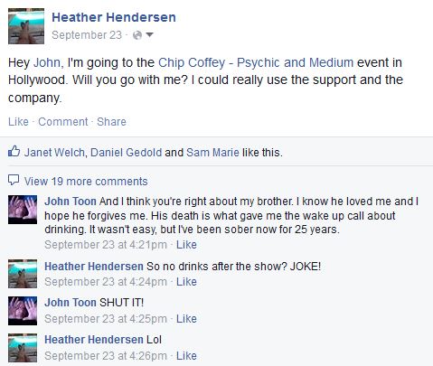 Facebook post asking a person to come with to the event